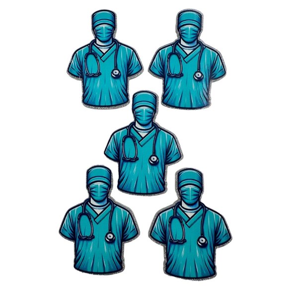 10 pc glitter RN Nurse acrylic flat back charm for badge reels keyrings earrings - Picture 1 of 4